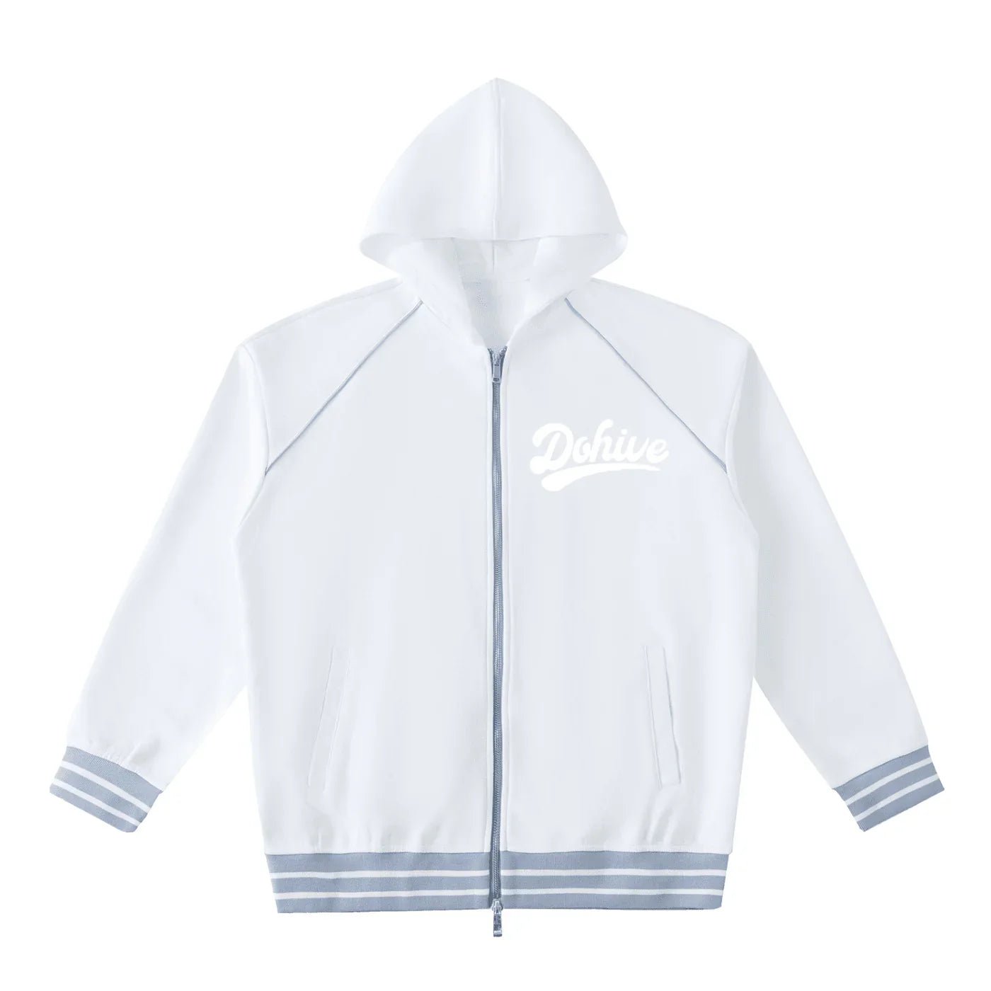 BEESMOOVE DOHIVE Striped Trim Zip - Up Hoodie - Beesmoove