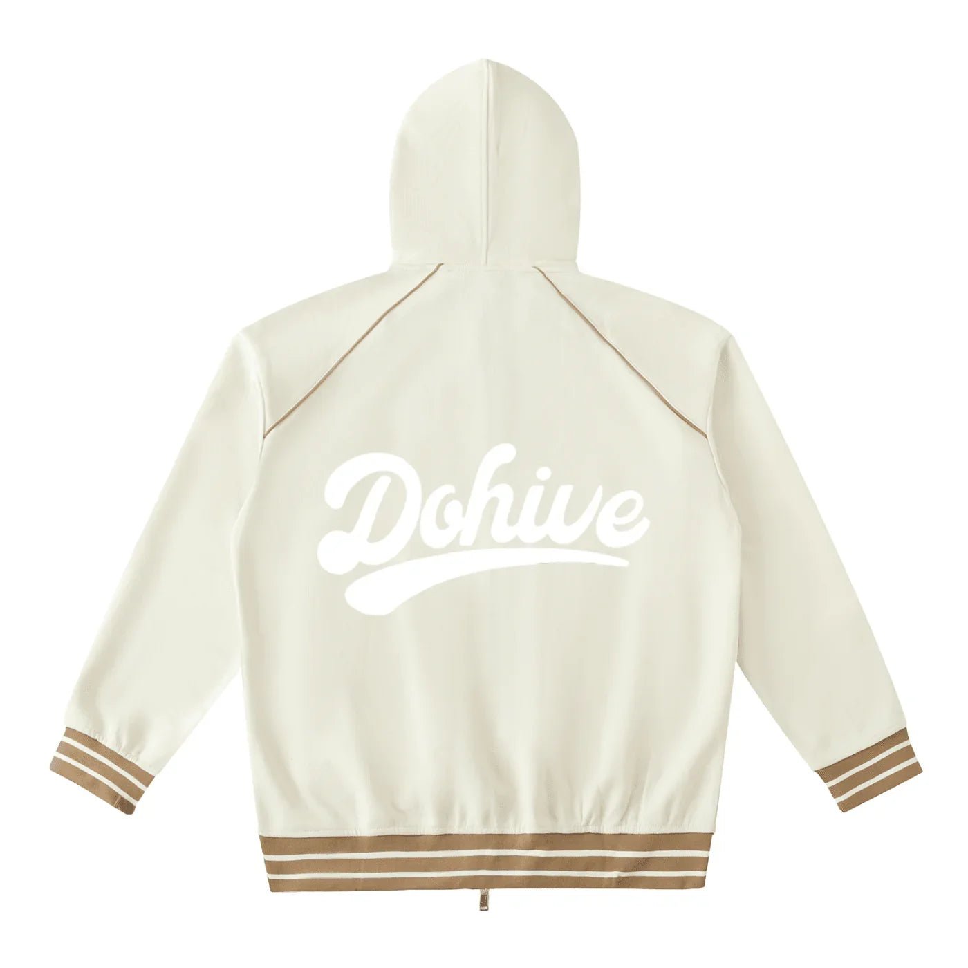 BEESMOOVE DOHIVE Striped Trim Zip - Up Hoodie - Beesmoove