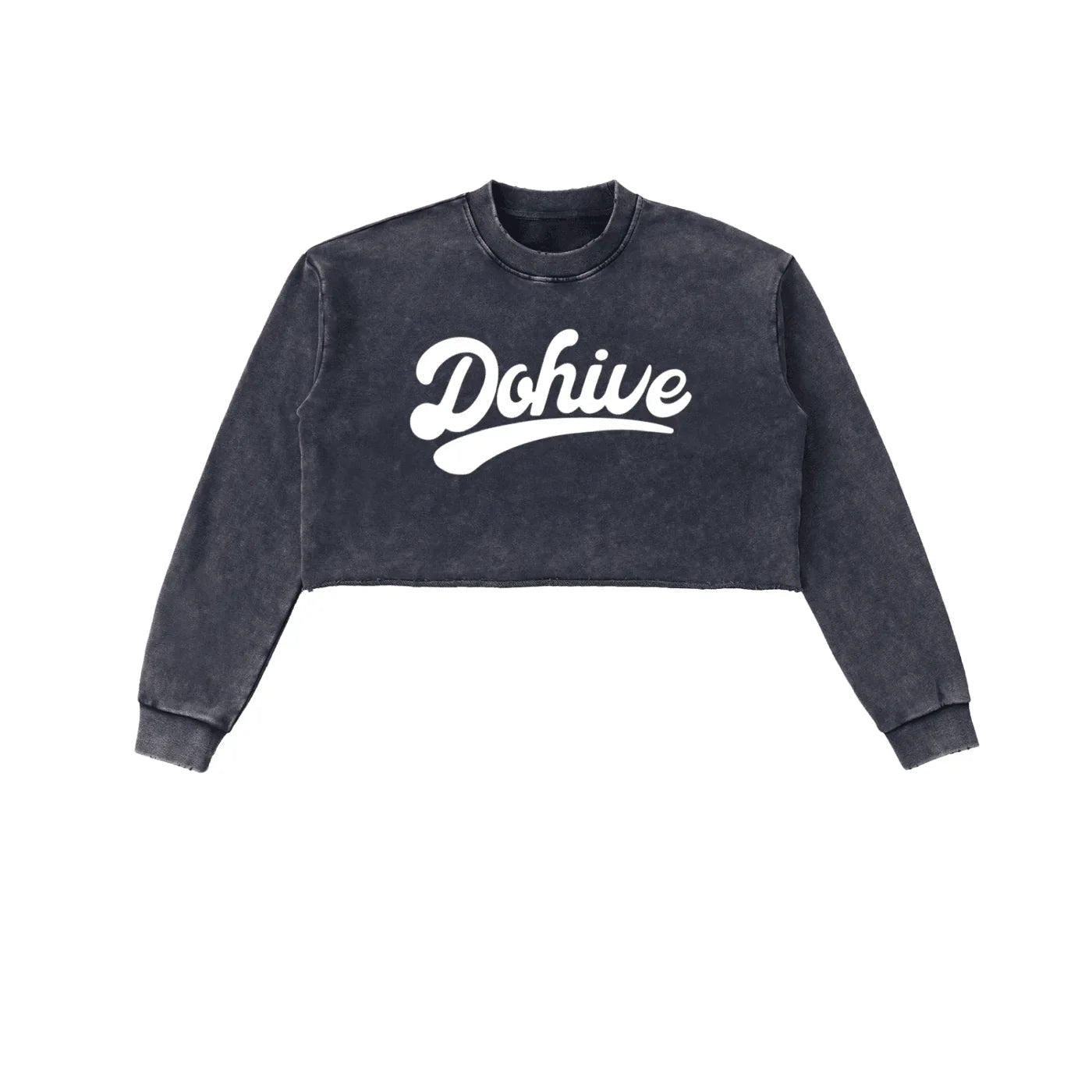 BEESMOOVE DOHIVE Washed Raw Edge Cropped Sweatshirt - Beesmoove