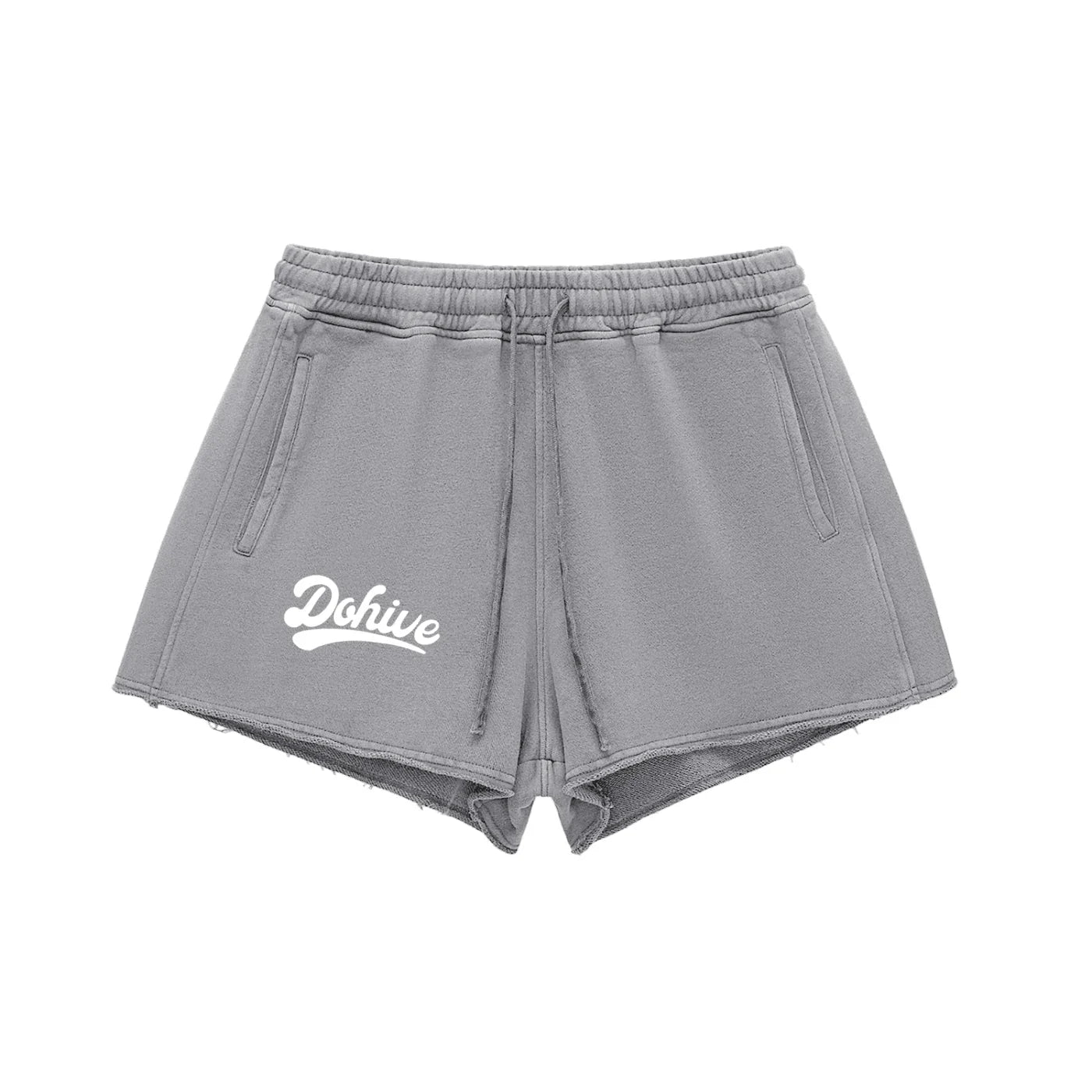 BEESMOOVE DOHIVE Washed Raw Edge Drawstring Shorts - Beesmoove