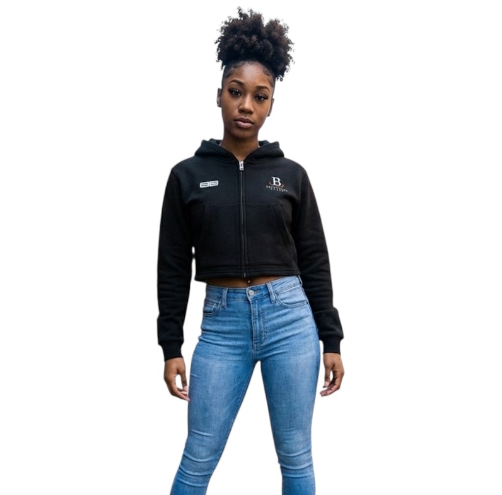 Beesmoove Driftwear Cropped Zip - Up Hoodie - Beesmoove