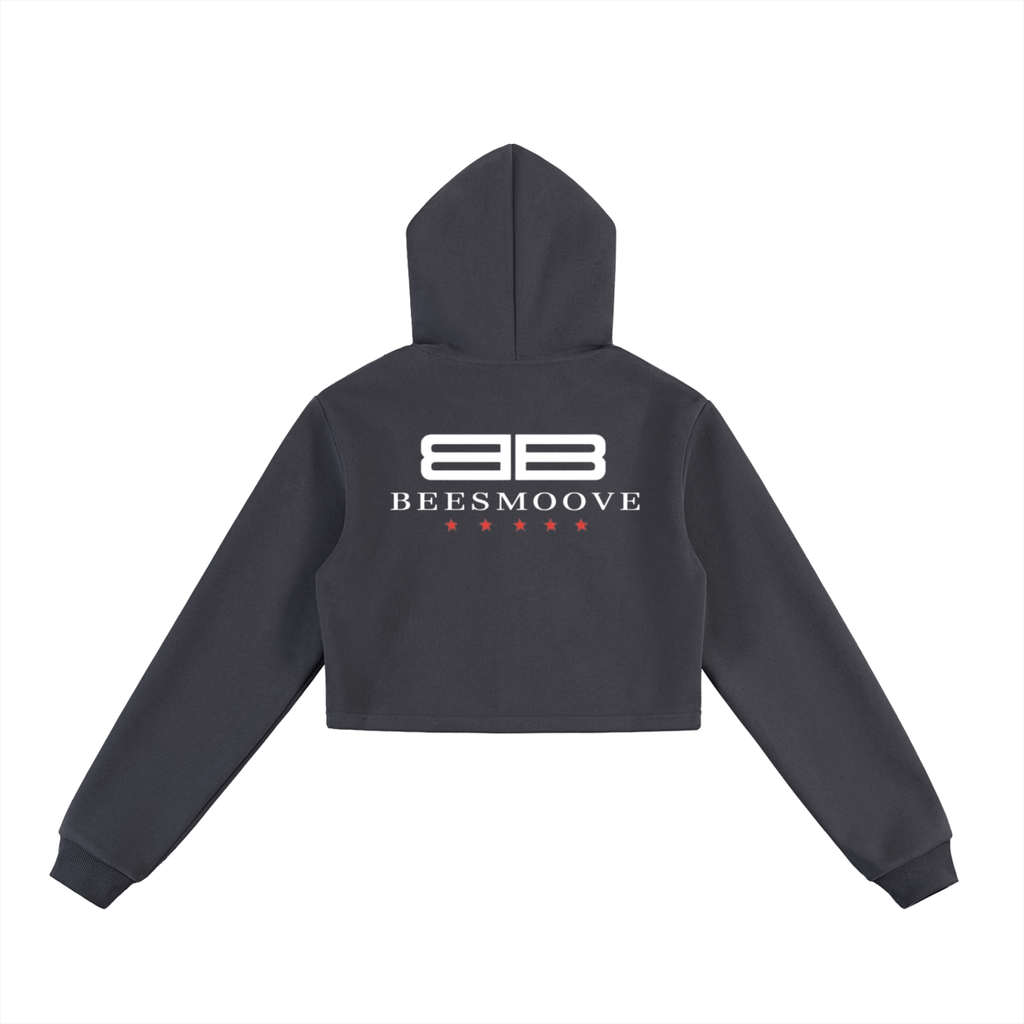 Beesmoove Driftwear Cropped Zip - Up Hoodie - Beesmoove