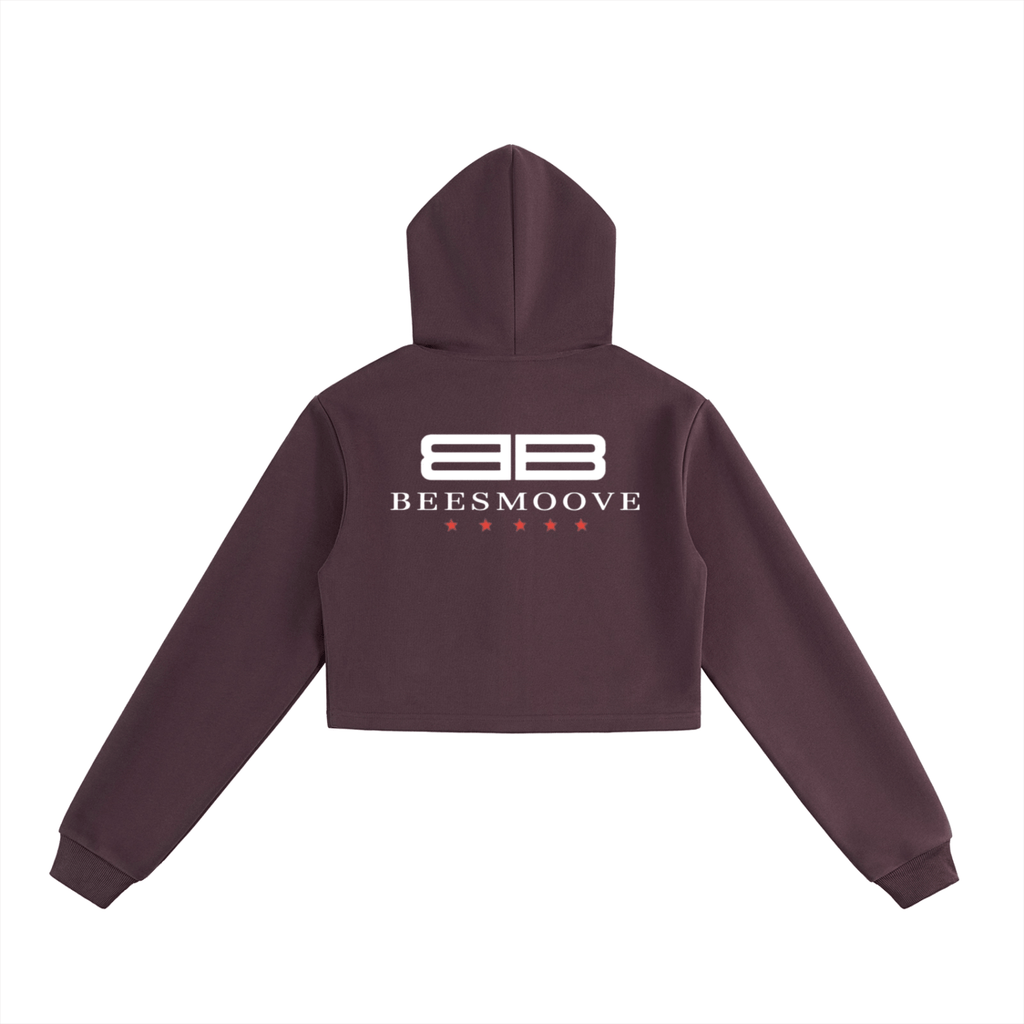 Beesmoove Driftwear Cropped Zip - Up Hoodie - Beesmoove