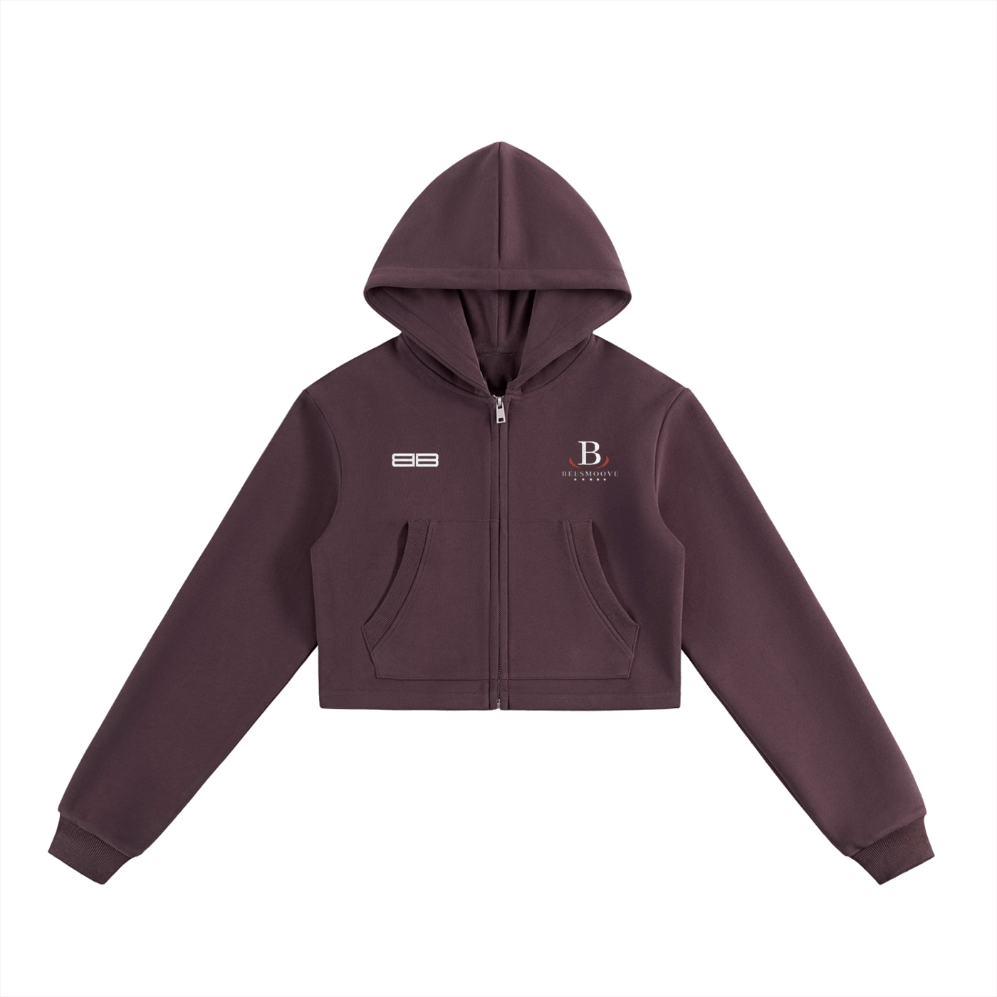 Beesmoove Driftwear Cropped Zip - Up Hoodie - Beesmoove