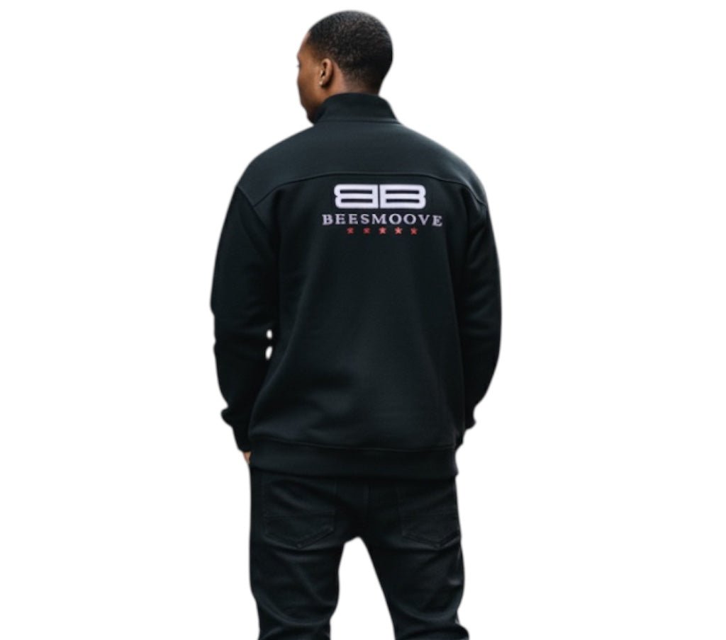 Beesmoove Driftwear Half - Zip Rolled Edge Fleece Sweatshirt - Beesmoove