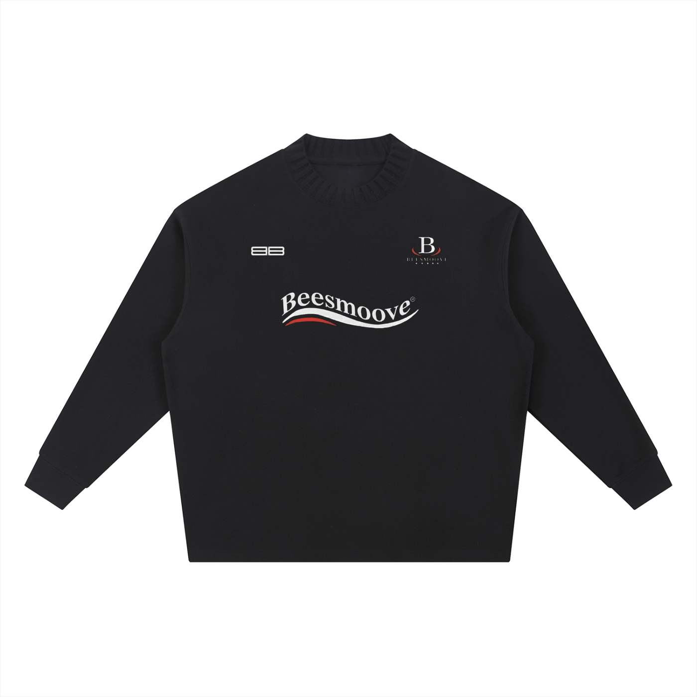 Beesmoove Driftwear Knitted Round Neck Oversize Sweatshirt - Beesmoove