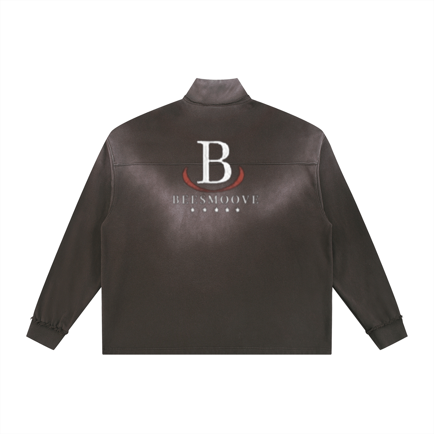 Beesmoove Driftwear Sun Fade Raw Edge Quarter - Zip Sweatshirt - Beesmoove