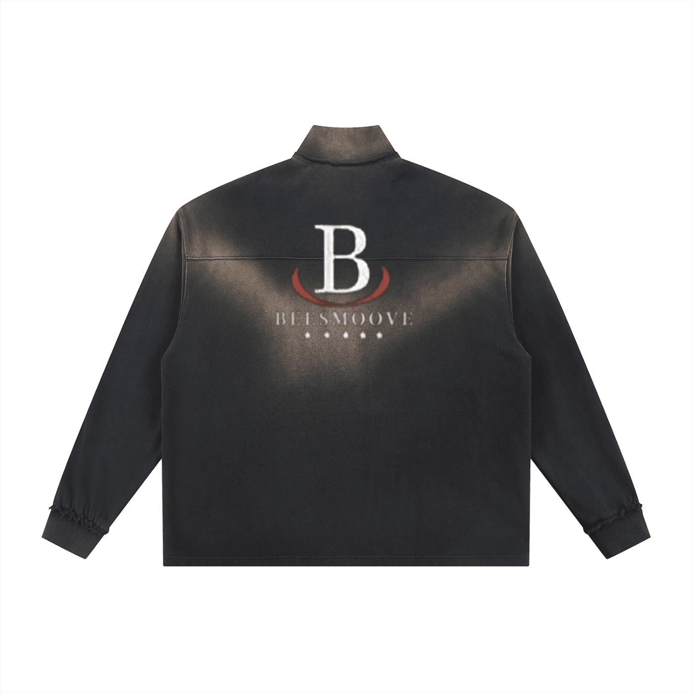 Beesmoove Driftwear Sun Fade Raw Edge Quarter - Zip Sweatshirt - Beesmoove