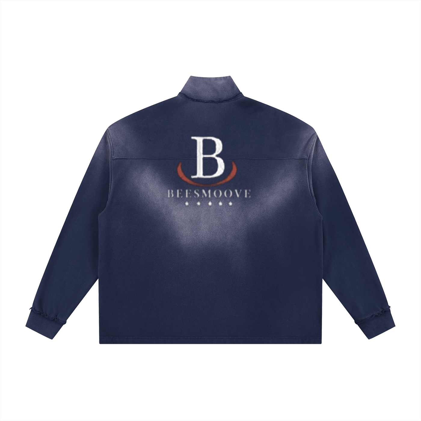 Beesmoove Driftwear Sun Fade Raw Edge Quarter - Zip Sweatshirt - Beesmoove