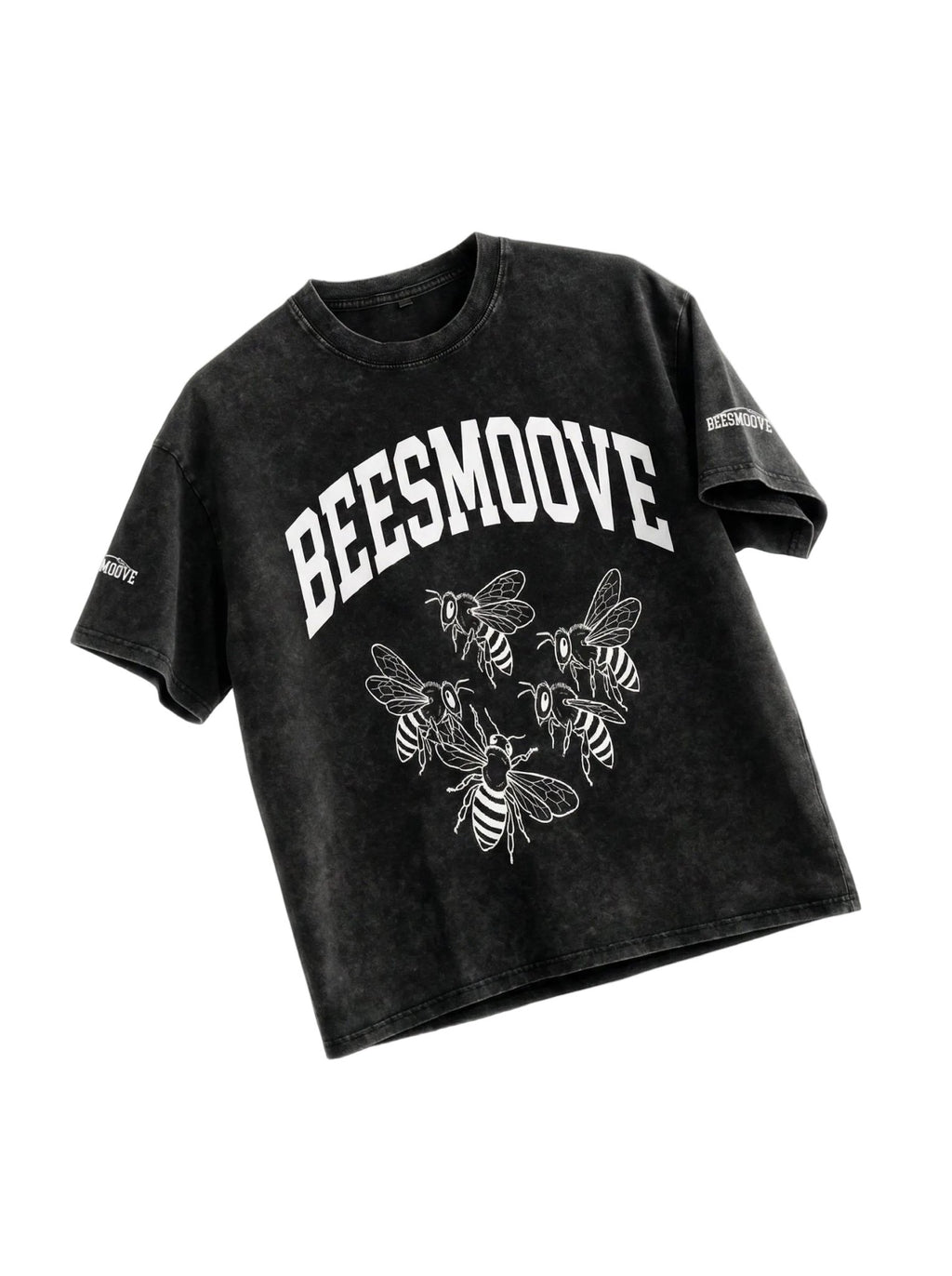 BEESMOOVE “Electric Swarm White Washed Oversized Cotton Tee - Beesmoove