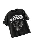 BEESMOOVE “Electric Swarm White Washed Oversized Cotton Tee - Beesmoove