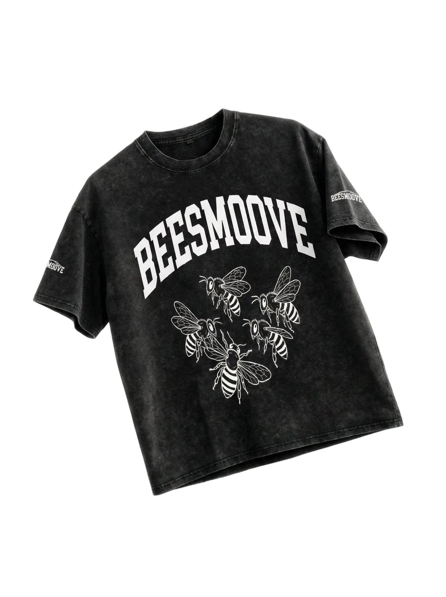 BEESMOOVE “Electric Swarm White Washed Oversized Cotton Tee - Beesmoove