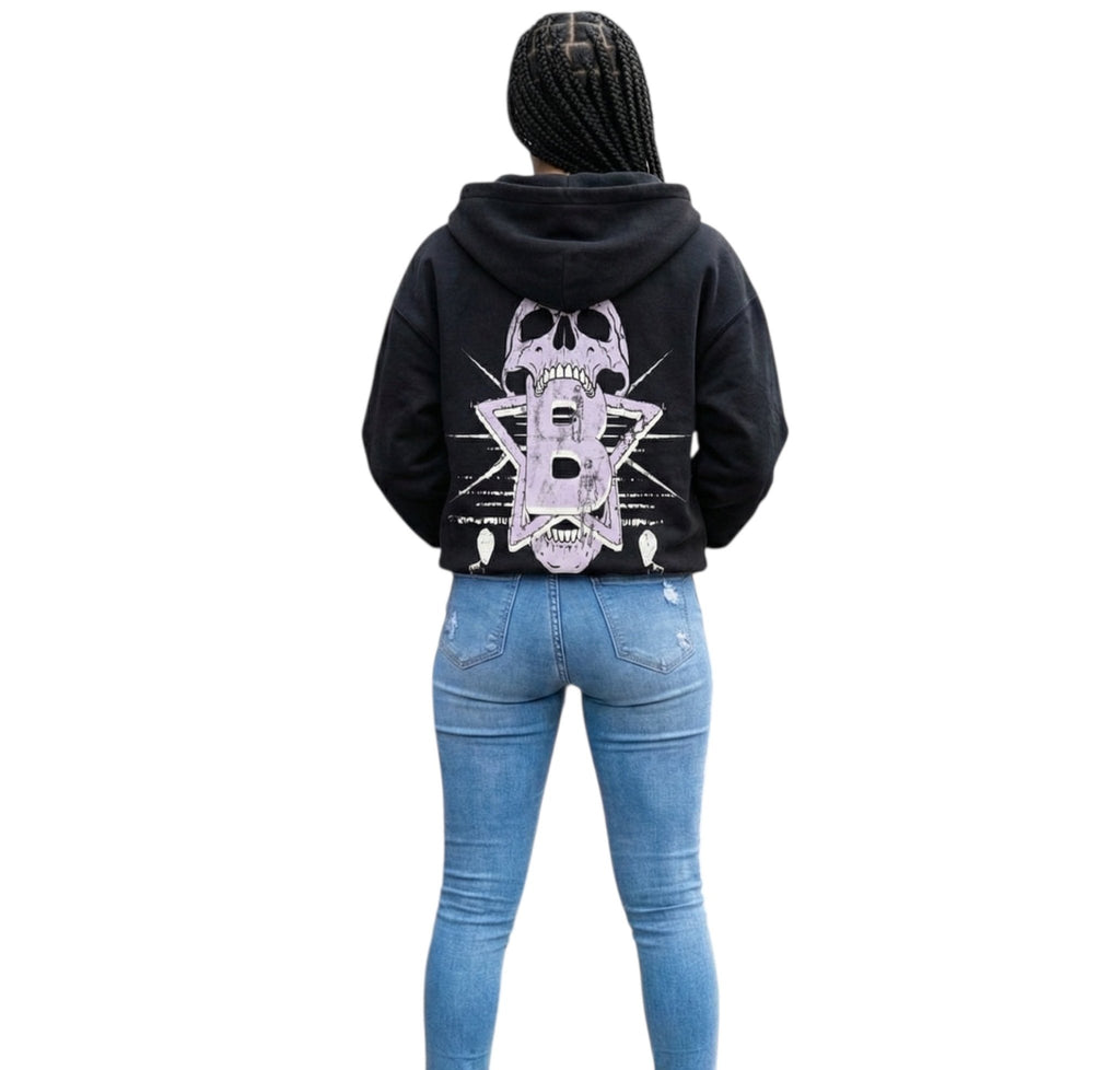 BEESMOOVE: Energy Never Dies Zipper Boxy Hoodie - Beesmoove