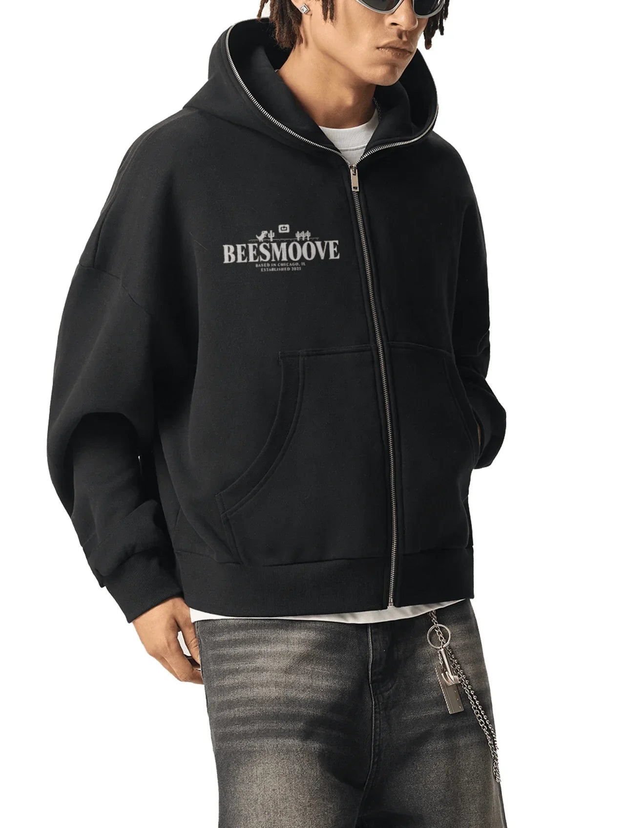 BEESMOOVE: Error Legacy Full - Zip Boxy Hoodie - Beesmoove