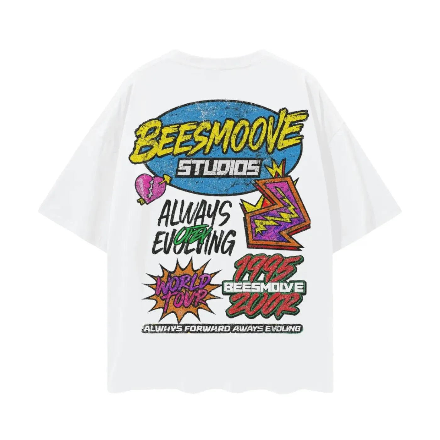 BEESMOOVE: Evolution Over Everything Oversize Deep Drop Shoulder Tee - Beesmoove