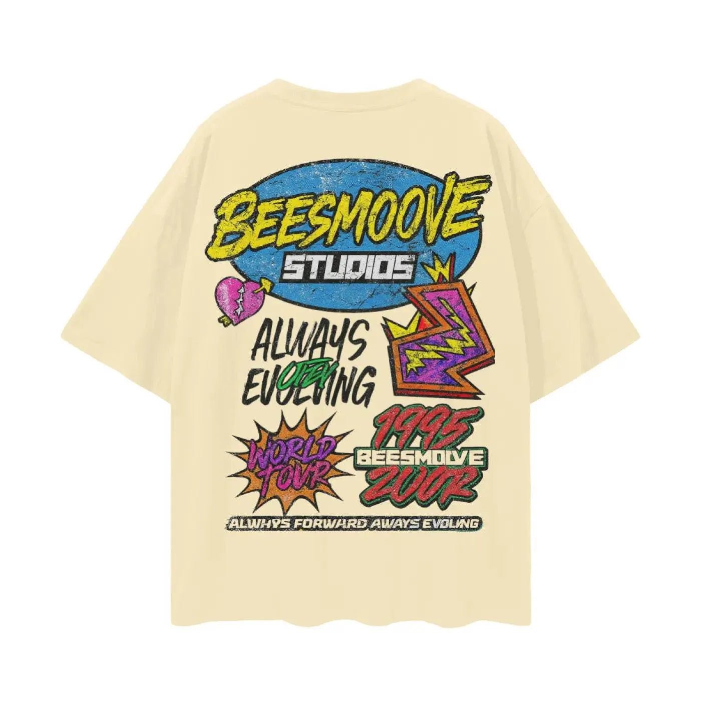 BEESMOOVE: Evolution Over Everything Oversize Deep Drop Shoulder Tee - Beesmoove