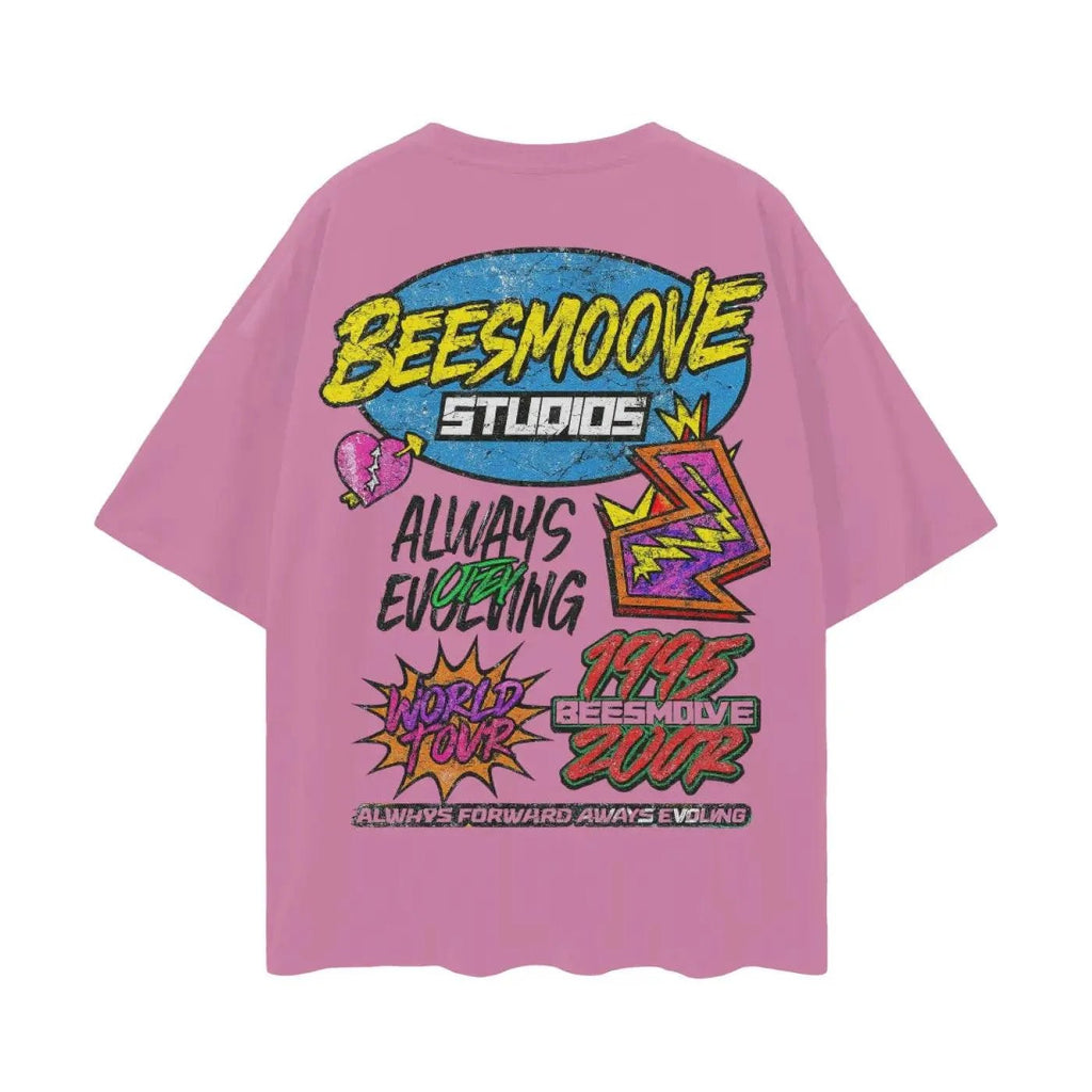 BEESMOOVE: Evolution Over Everything Oversize Deep Drop Shoulder Tee - Beesmoove