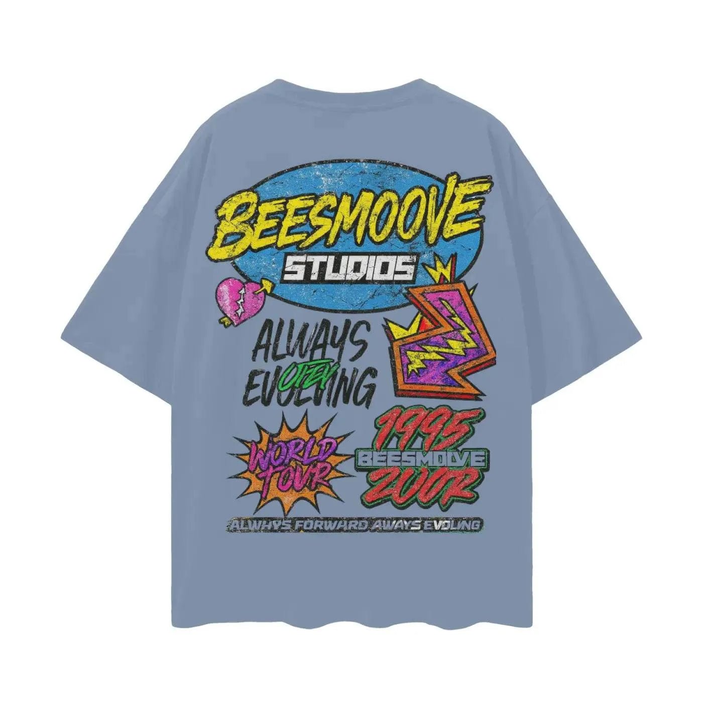 BEESMOOVE: Evolution Over Everything Oversize Deep Drop Shoulder Tee - Beesmoove