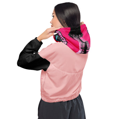 Beesmoove eye catcher pink Women’s cropped windbreaker - Beesmoove