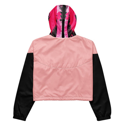 Beesmoove eye catcher pink Women’s cropped windbreaker - Beesmoove