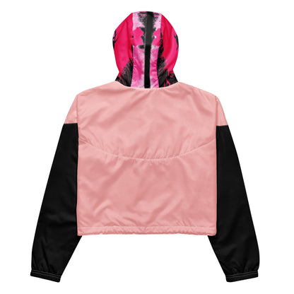 Beesmoove eye catcher pink Women’s cropped windbreaker - Beesmoove