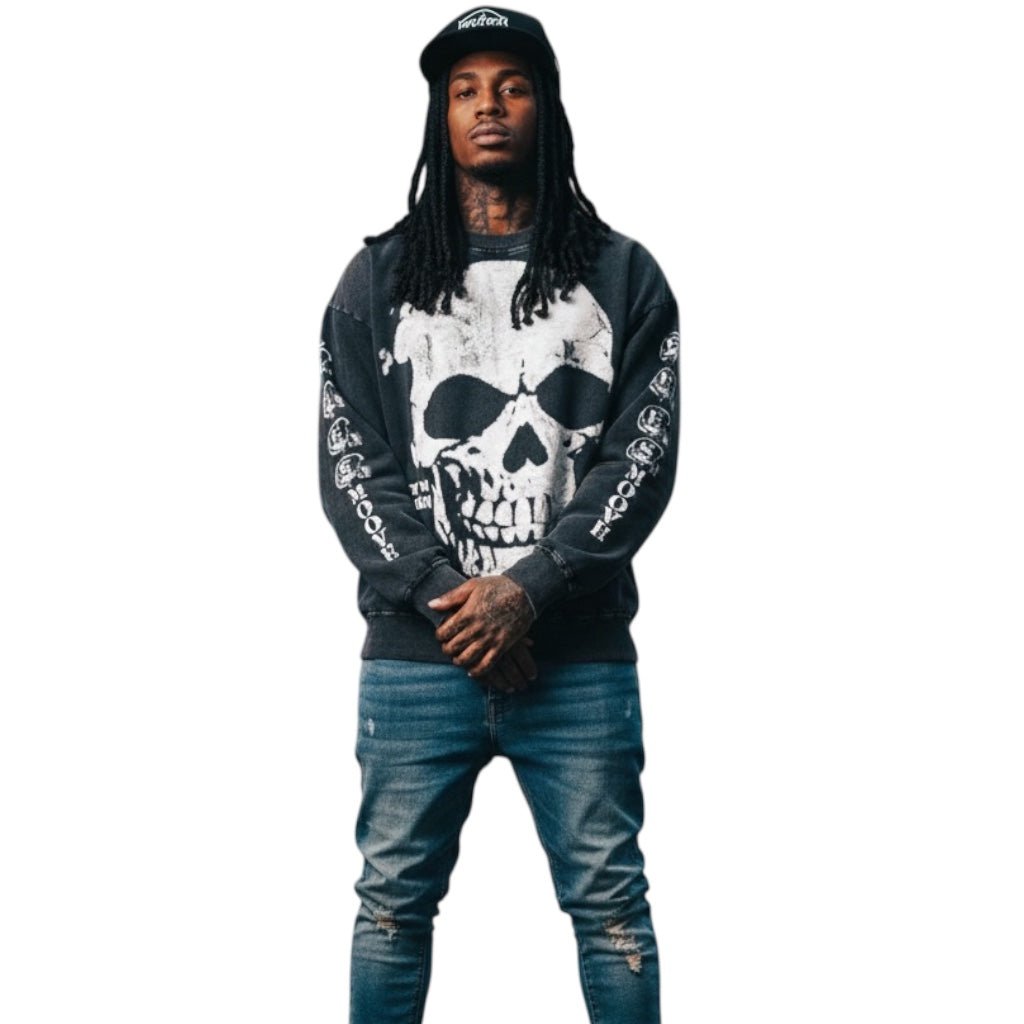 BEESMOOVE Fear No Shadow Washed Oversized Sweatshirt - Beesmoove