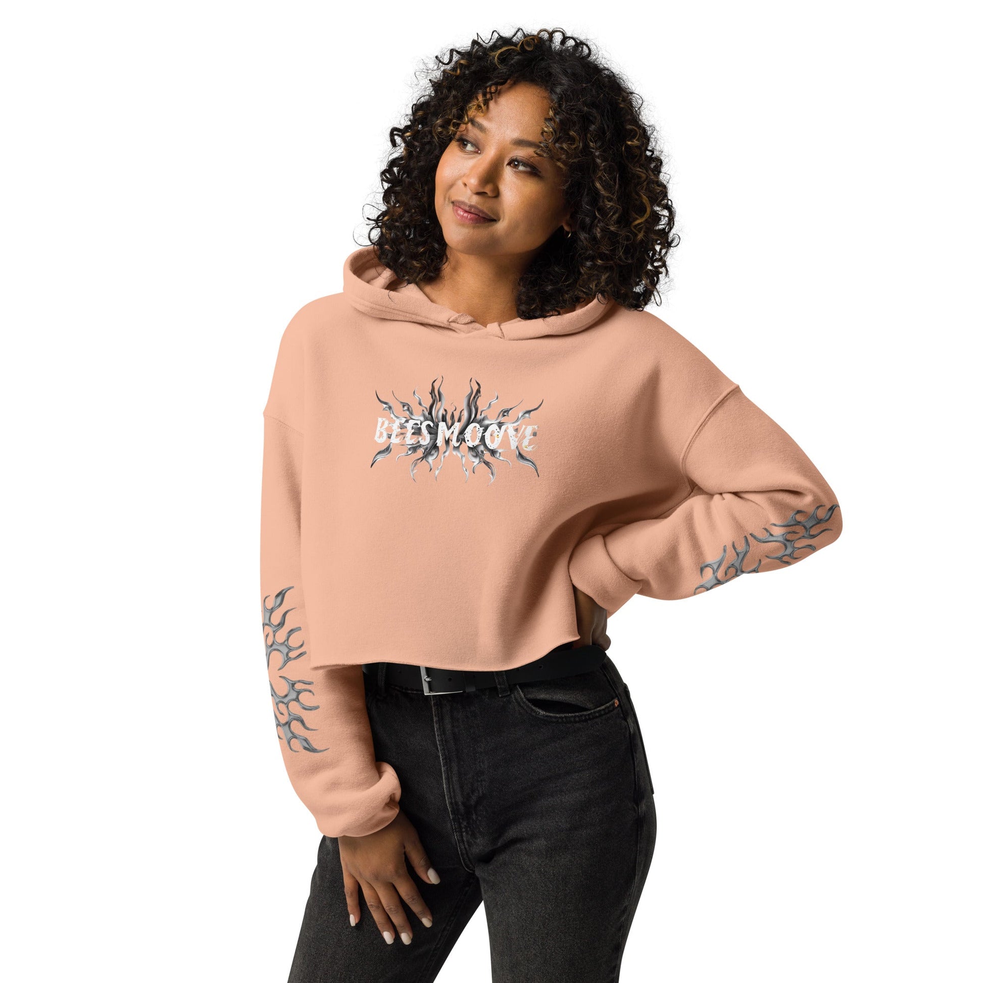 Beesmoove flame Crop Hoodie - Beesmoove