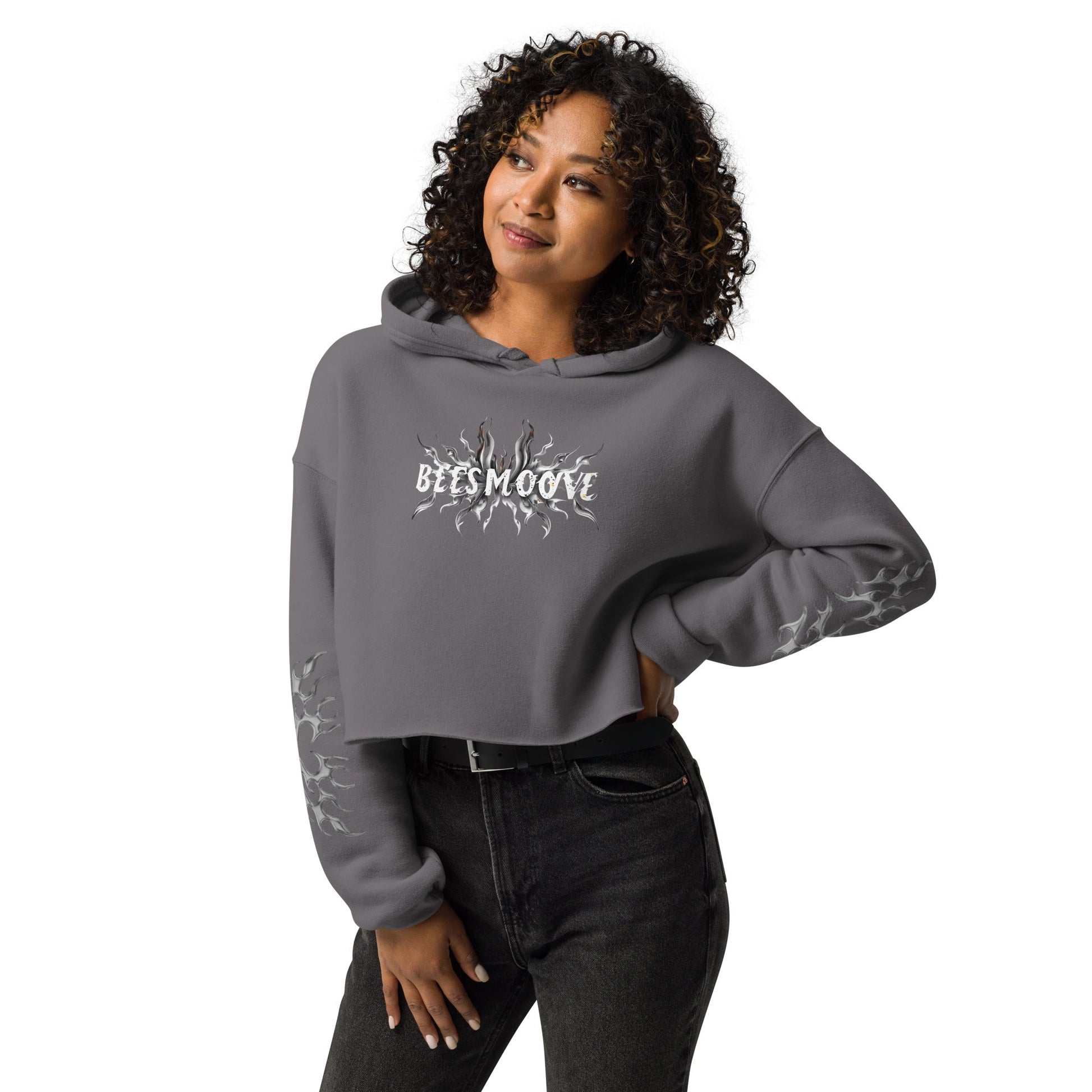 Beesmoove flame Crop Hoodie - Beesmoove