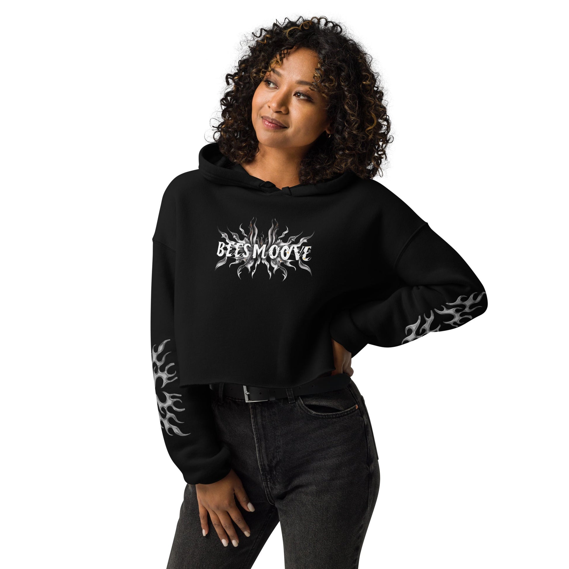 Beesmoove flame Crop Hoodie - Beesmoove