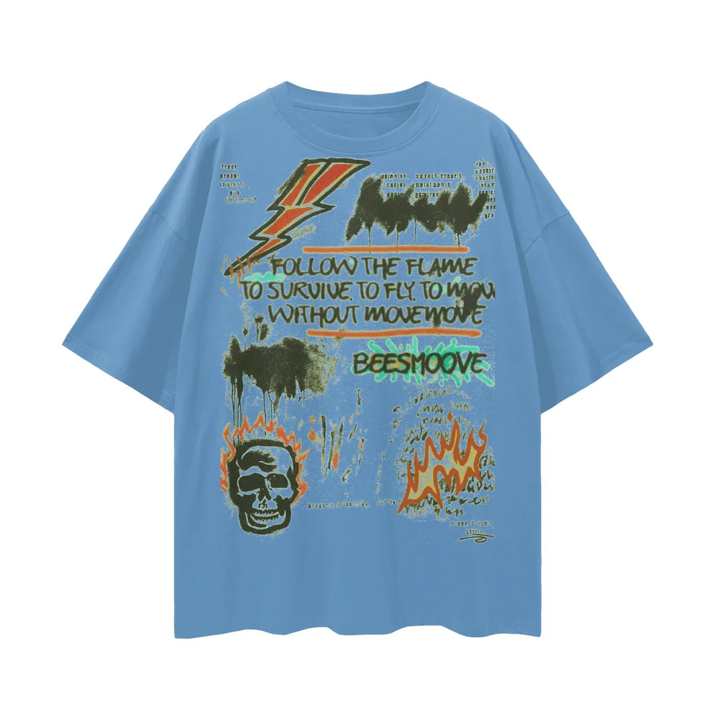 BEESMOOVE Flame Runner Loose Drop Shoulder T-Shirt - Beesmoove