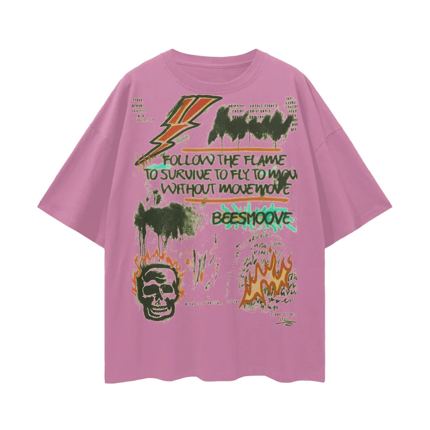 BEESMOOVE Flame Runner Loose Drop Shoulder T-Shirt - Beesmoove