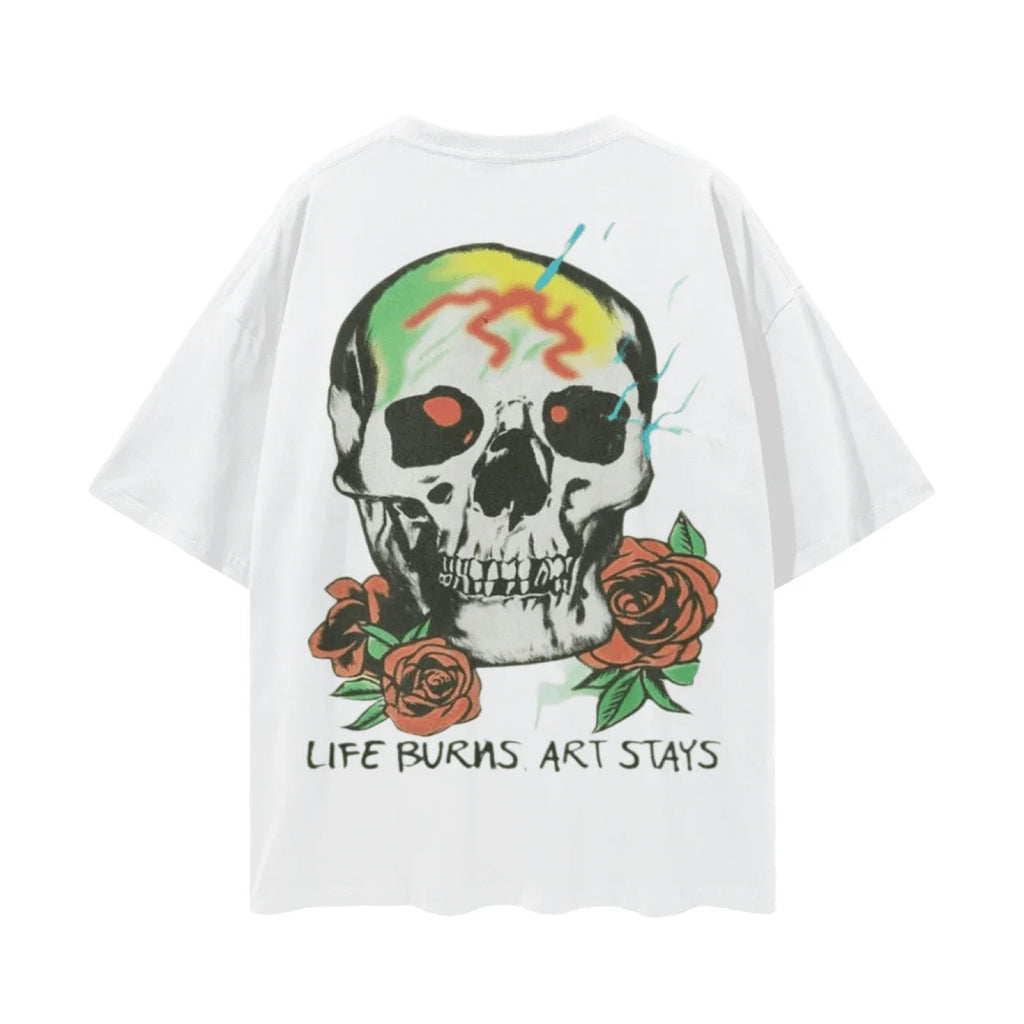 BEESMOOVE Flame Runner Loose Drop Shoulder T-Shirt - Beesmoove