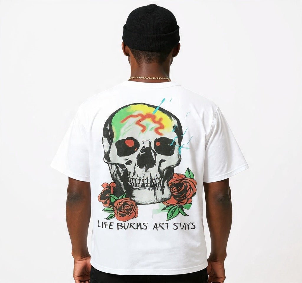 BEESMOOVE Flame Runner Loose Drop Shoulder T-Shirt - Beesmoove