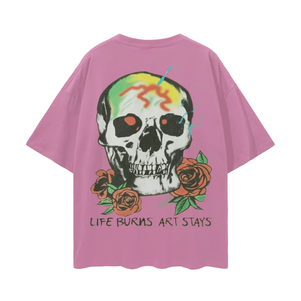 BEESMOOVE Flame Runner Loose Drop Shoulder T-Shirt - Beesmoove