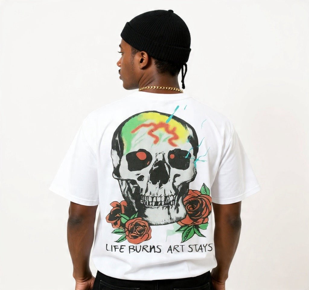 BEESMOOVE Flame Runner Loose Drop Shoulder T-Shirt - Beesmoove