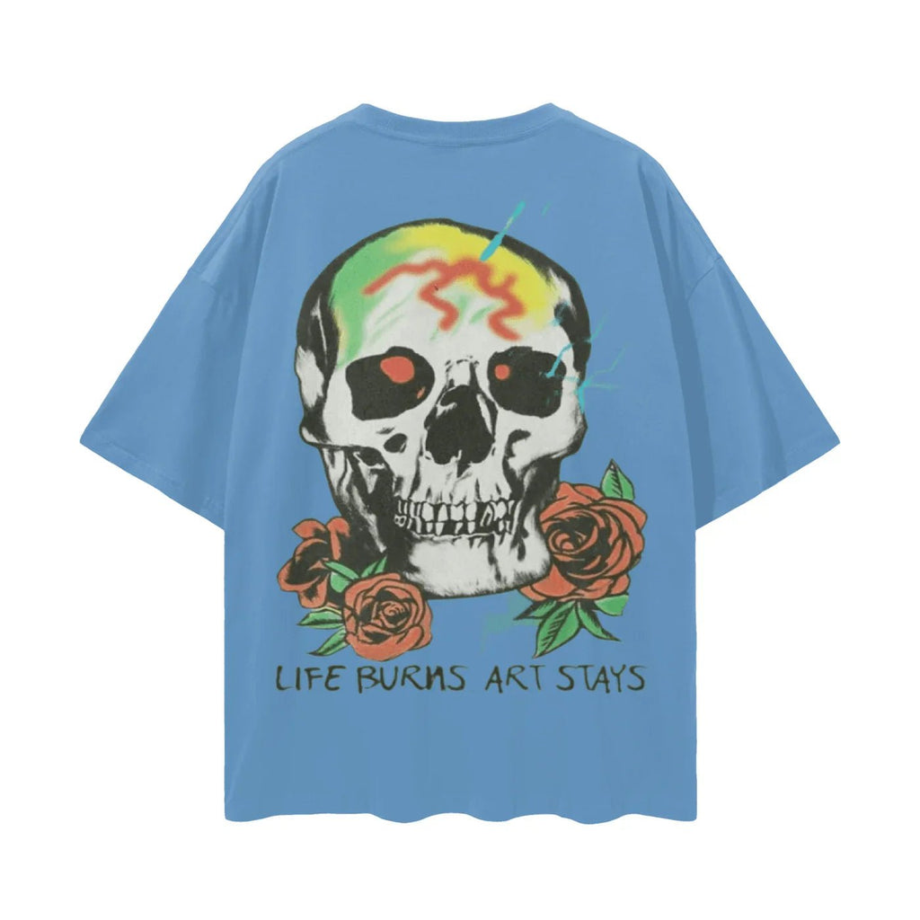 BEESMOOVE Flame Runner Loose Drop Shoulder T-Shirt - Beesmoove