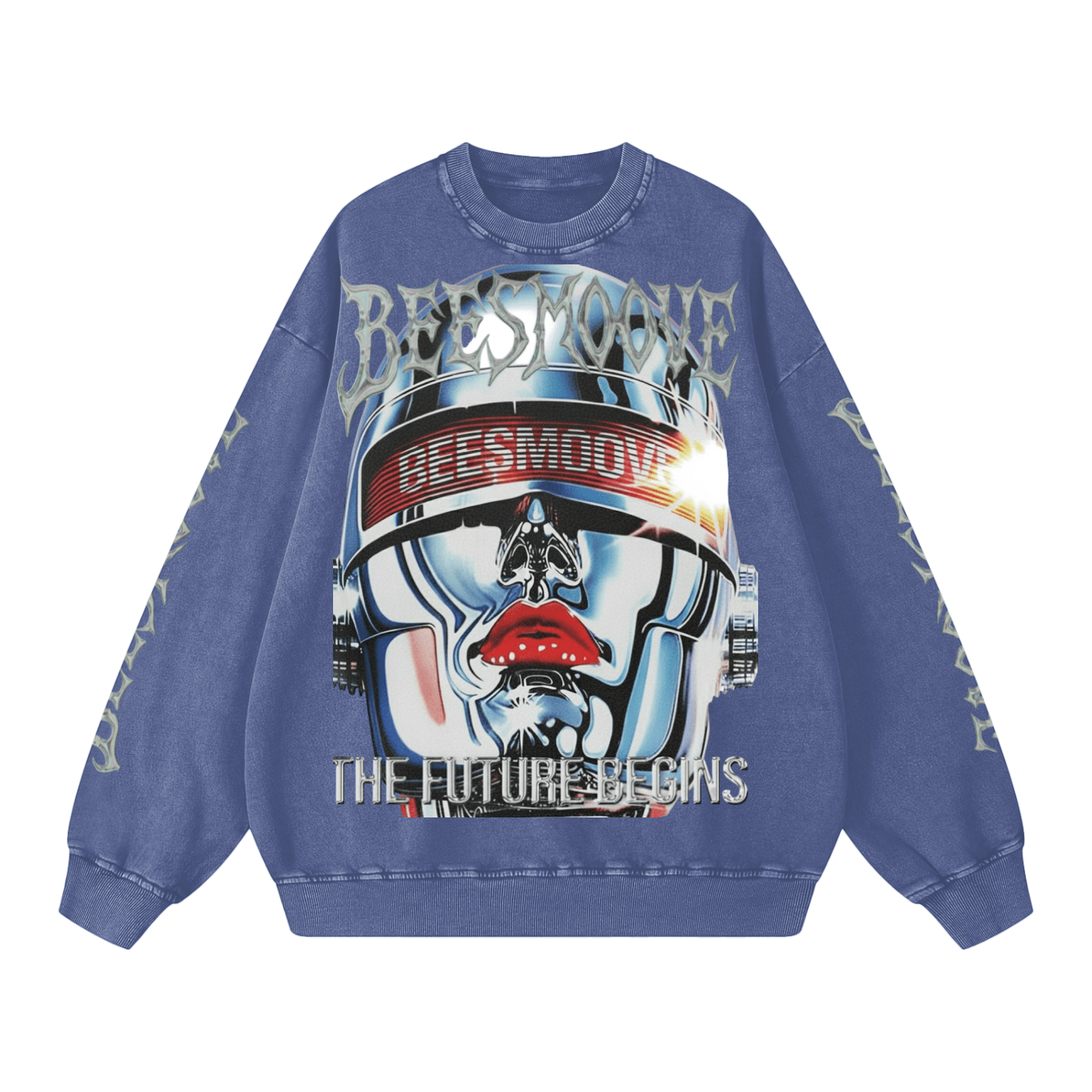 BEESMOOVE Future Begins™ Chrome Edition Washed Oversized Sweatshirt - Beesmoove