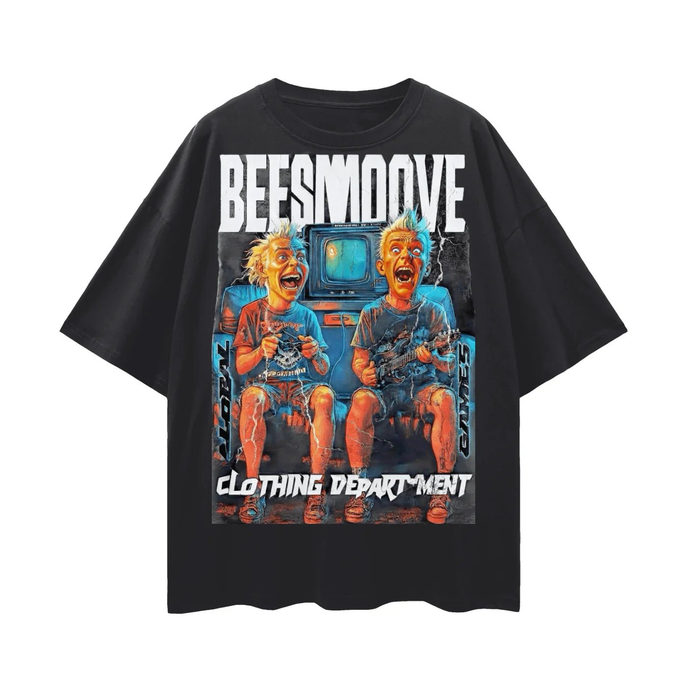 BEESMOOVE Game Overdose Oversize Deep Drop Shoulder Tee - Beesmoove