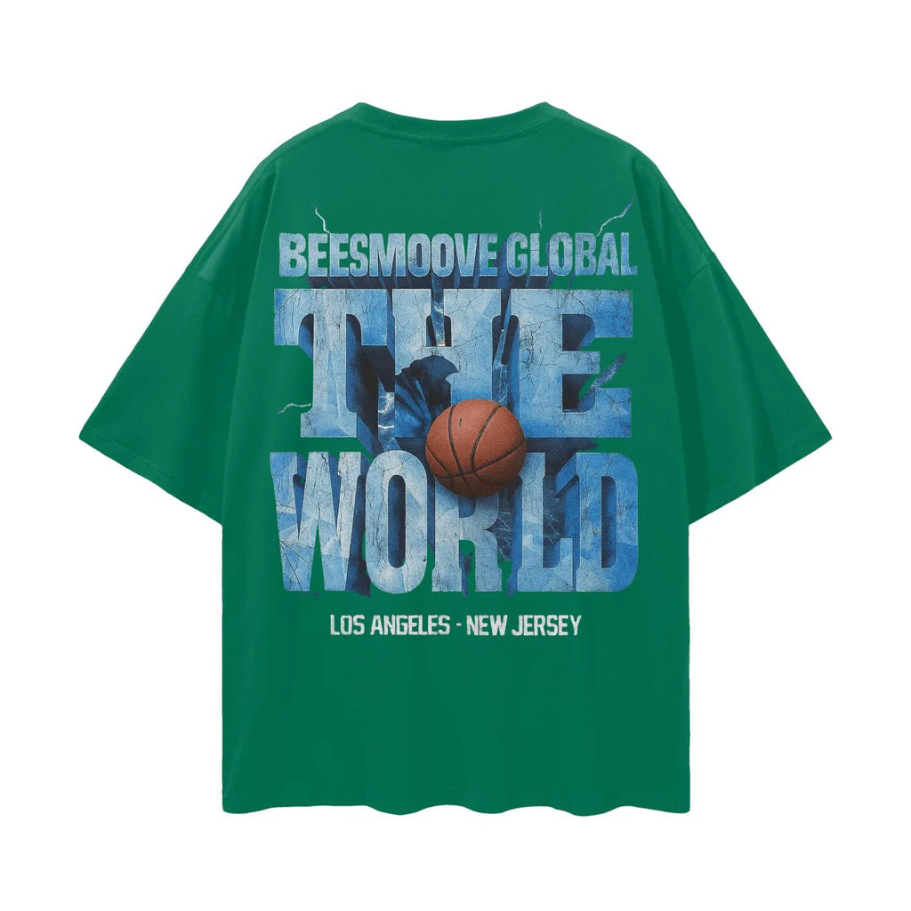 BEESMOOVE Global Court Kings Oversize Deep Drop Shoulder Tee - Beesmoove