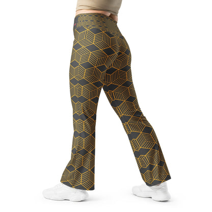 Beesmoove gold Diamond Flare leggings - Beesmoove