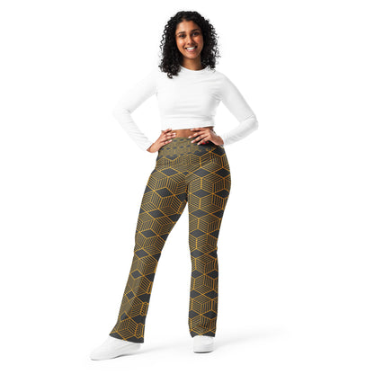 Beesmoove gold Diamond Flare leggings - Beesmoove