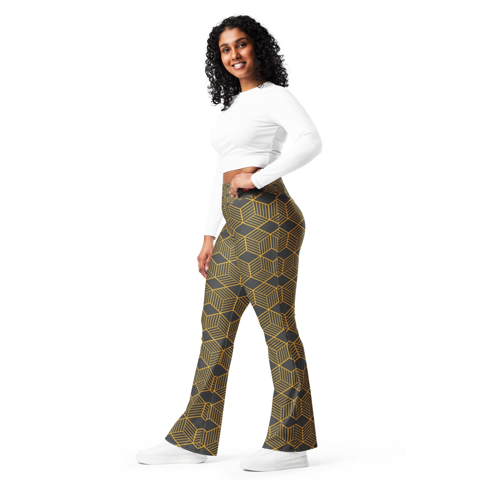 Beesmoove gold Diamond Flare leggings - Beesmoove