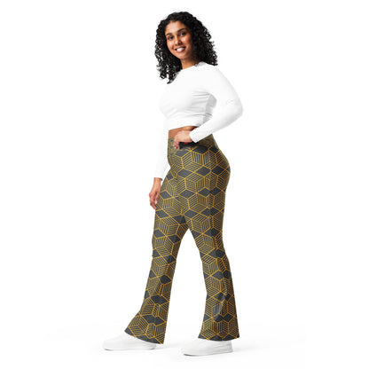 Beesmoove gold Diamond Flare leggings - Beesmoove