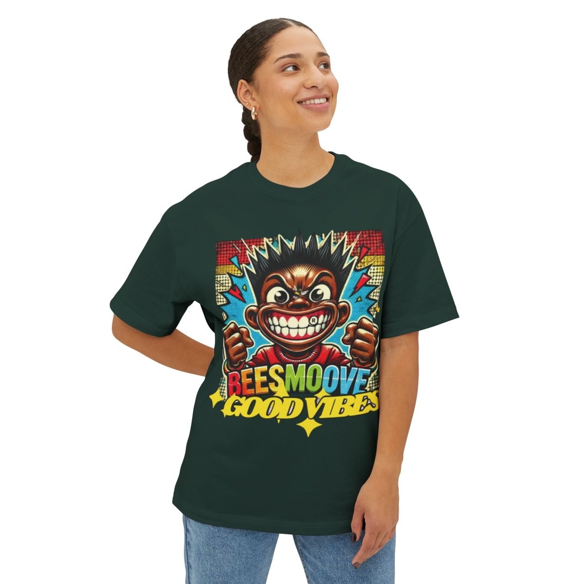 Beesmoove good vibes Oversized Boxy Tee - Beesmoove