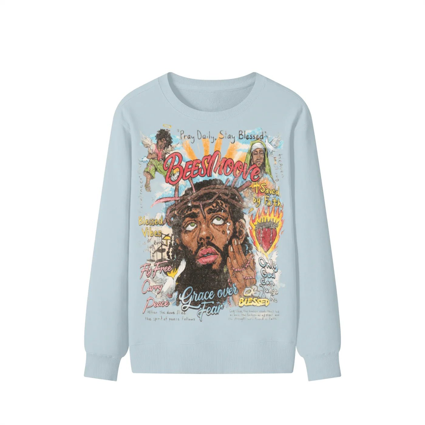 BEESMOOVE Grace Over Fear Classic Cotton Sweater - Beesmoove