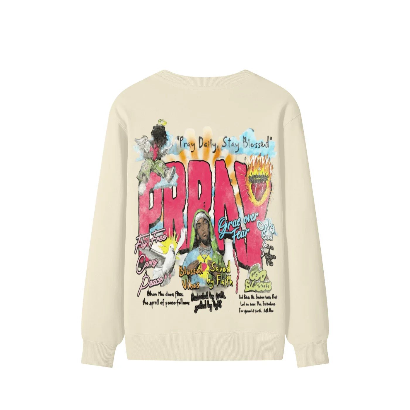 BEESMOOVE Grace Over Fear Classic Cotton Sweater - Beesmoove