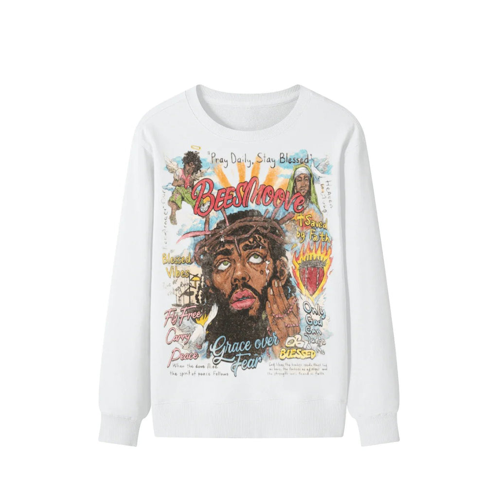 BEESMOOVE Grace Over Fear Classic Cotton Sweater - Beesmoove