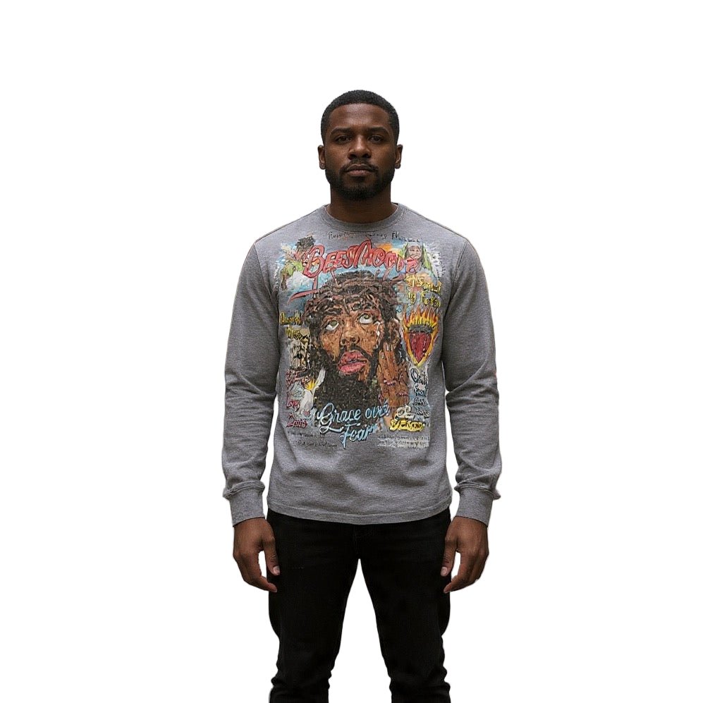 BEESMOOVE Grace Over Fear Classic Cotton Sweater - Beesmoove