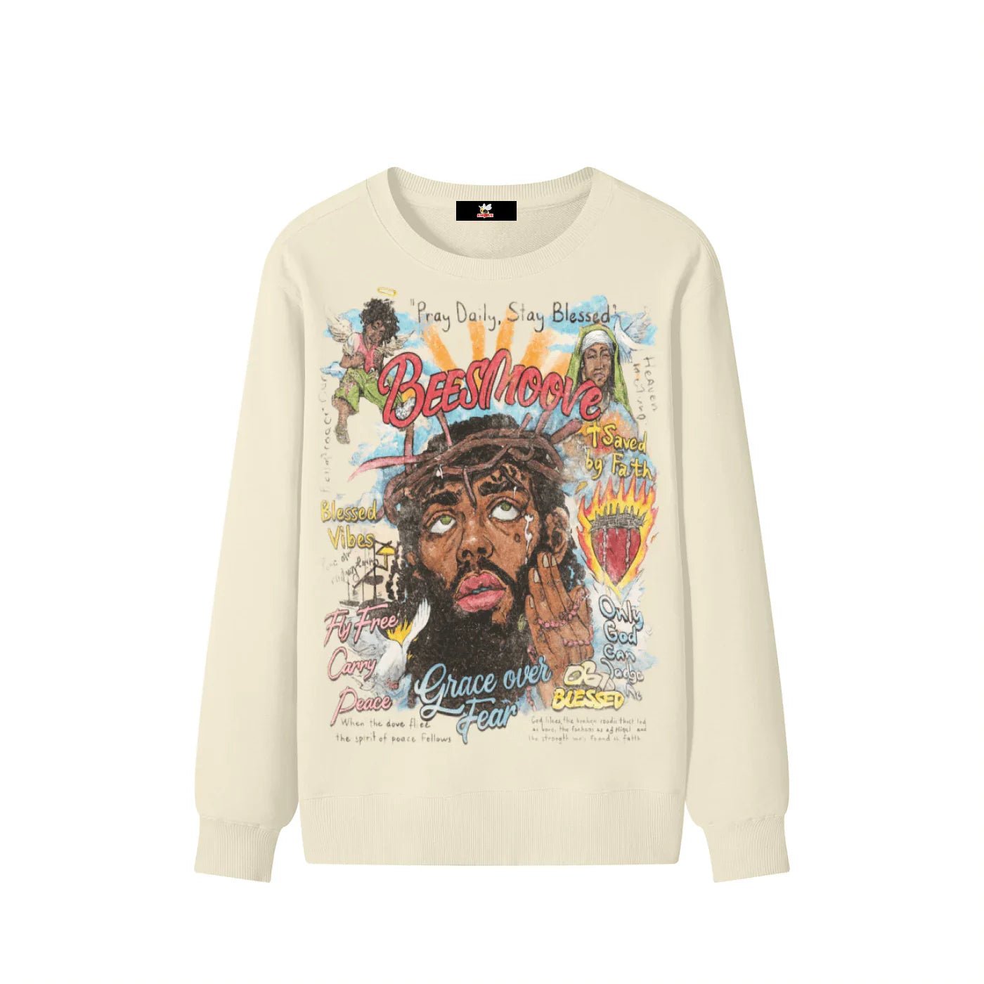 BEESMOOVE Grace Over Fear Classic Cotton Sweater - Beesmoove