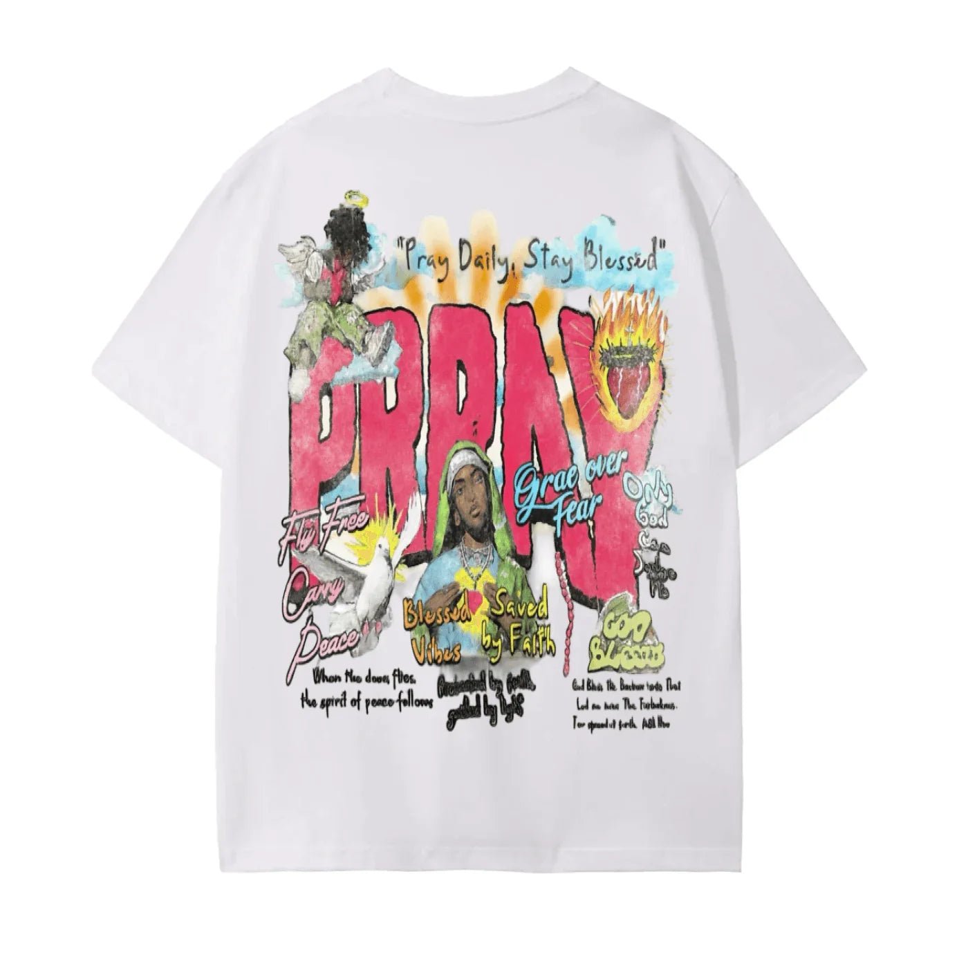 BEESMOOVE Grace Over Fear Seamless Cotton T-Shirt - Beesmoove